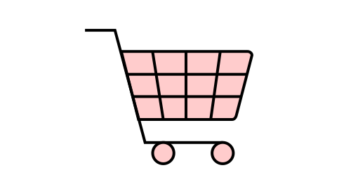 simple drawing of a shopping cart