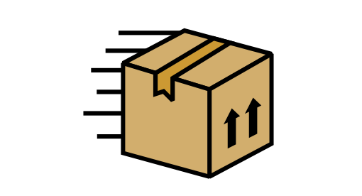 simple drawing of brown shipping box